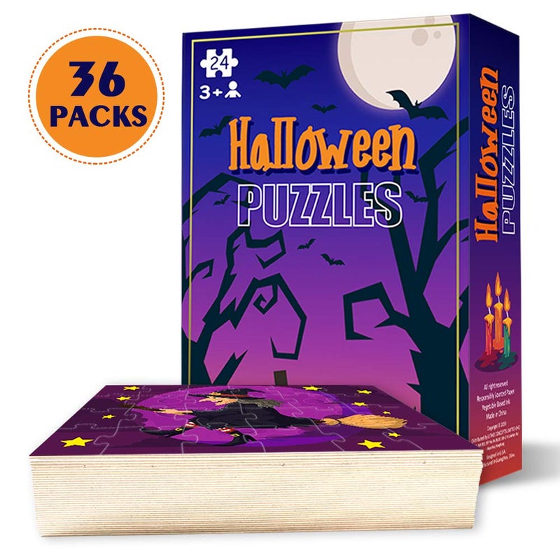 KiDEPOCH Halloween Puzzles Set of 6 Designs - 36 Pack, 24-Piece, 5.5 x 7.3 inches, Multicolor, Cardboard & Paper, Jigsaw, For Kids & Adults, Indoor & Classroom, Family Game Night & Party Favors - Image 4